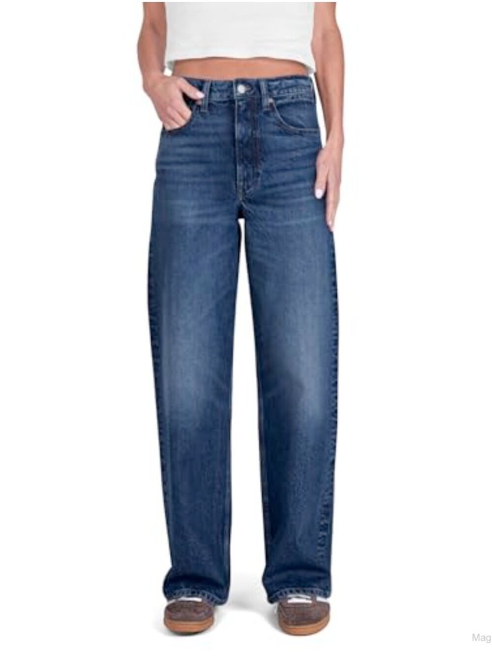 Women's High Rise Loose Straight Wide Leg Jeans, Stretch